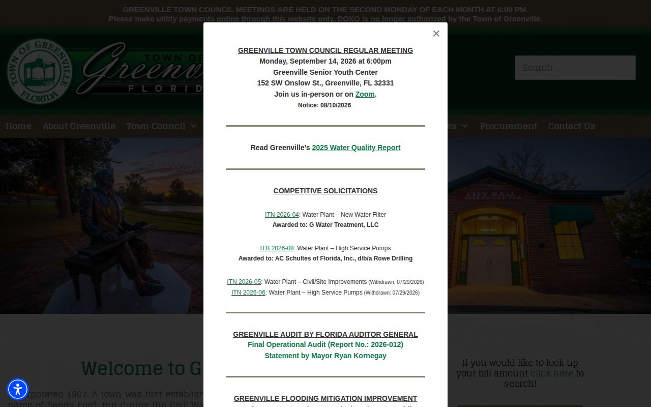Town of Greenville official records source for Madison County arrest routing