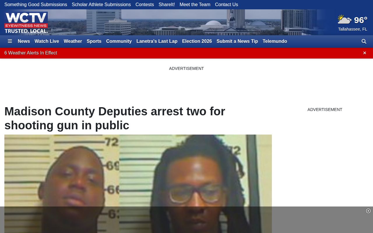 WCTV example of Madison County arrest news coverage