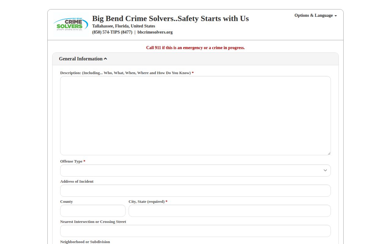 P3 tip form linked for Madison County wanted information